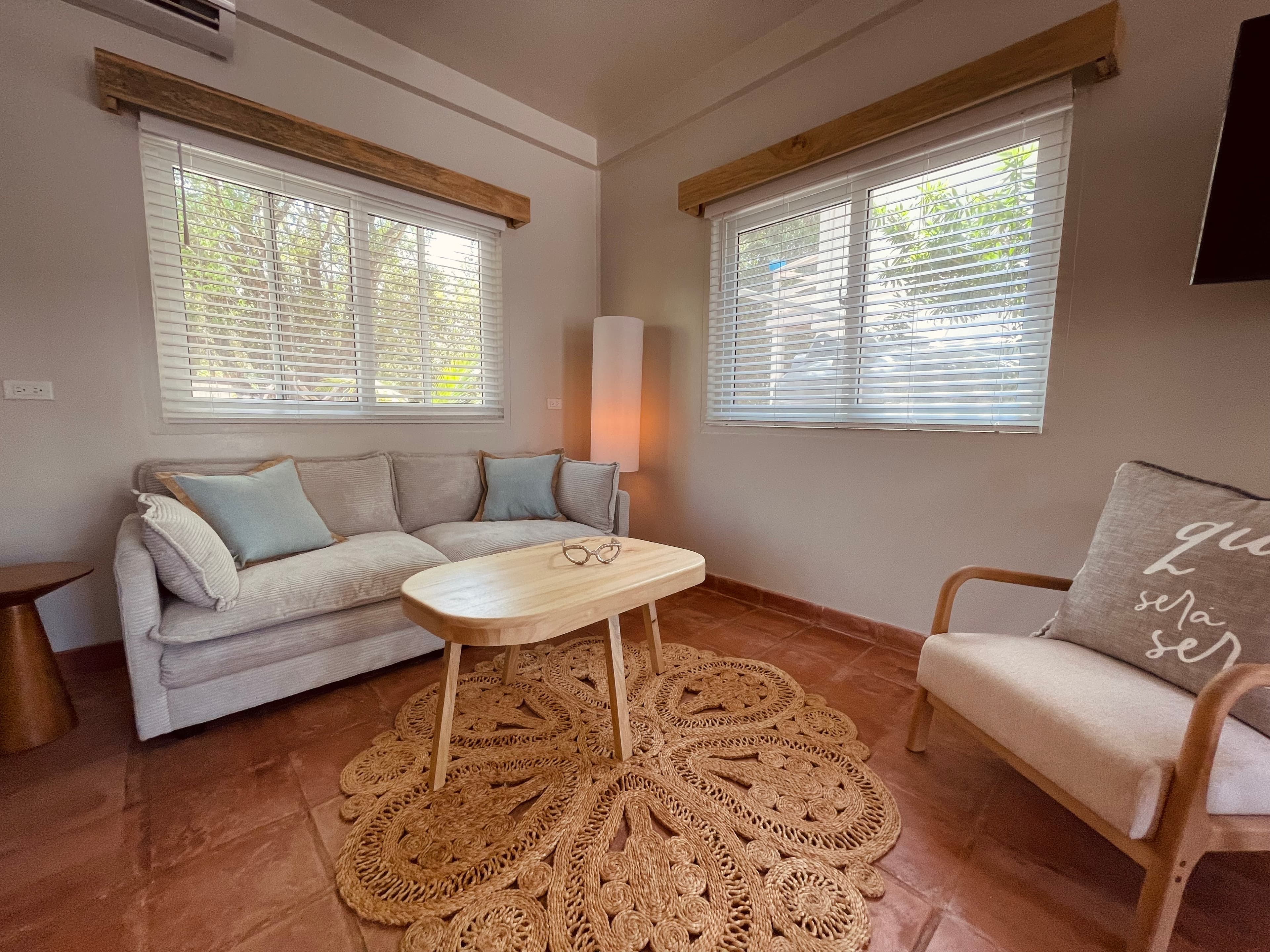 Ultra soft chenille sofa in the sitting area