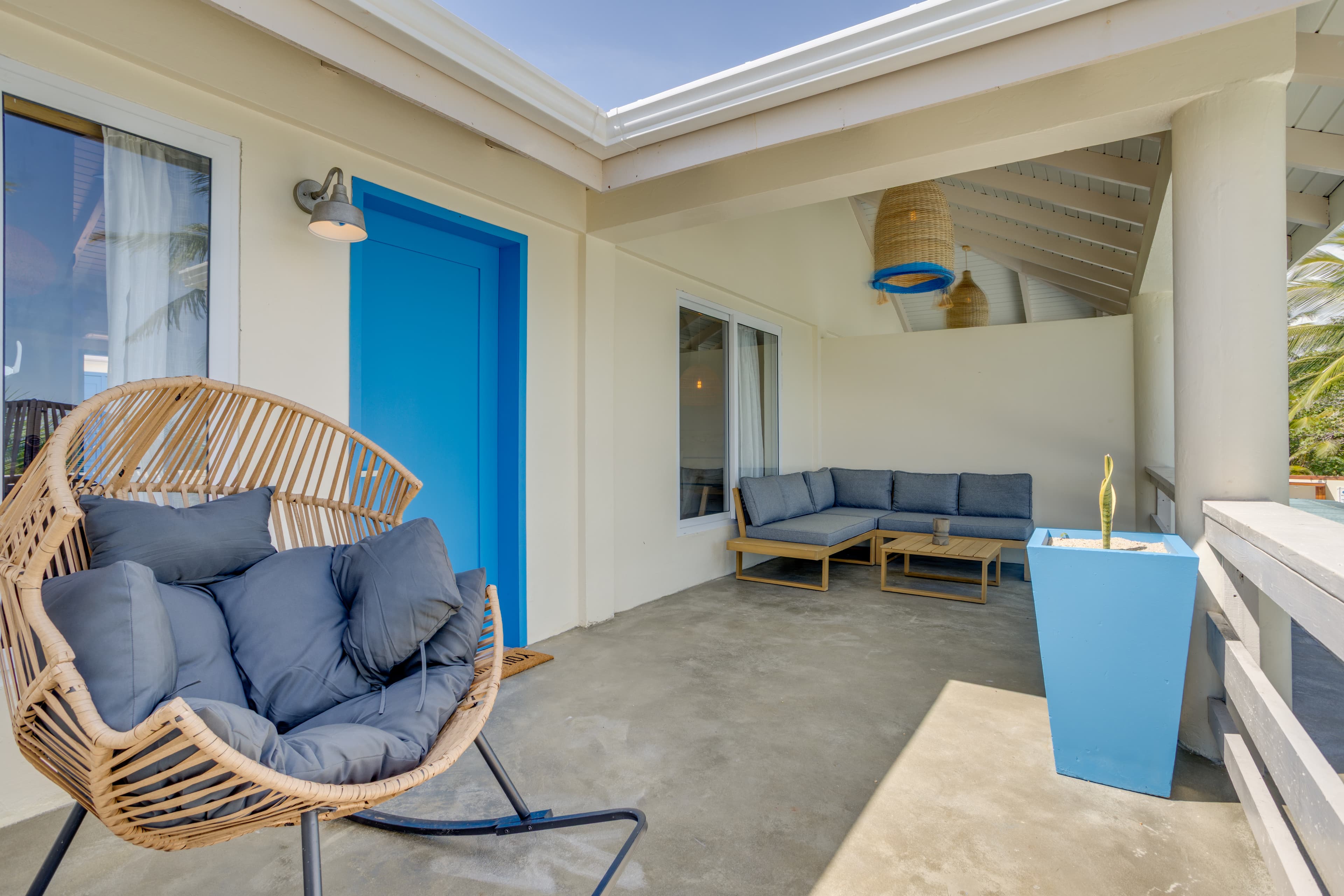 Your tropical bird's eye view of the turquoise Caribbean Sea below