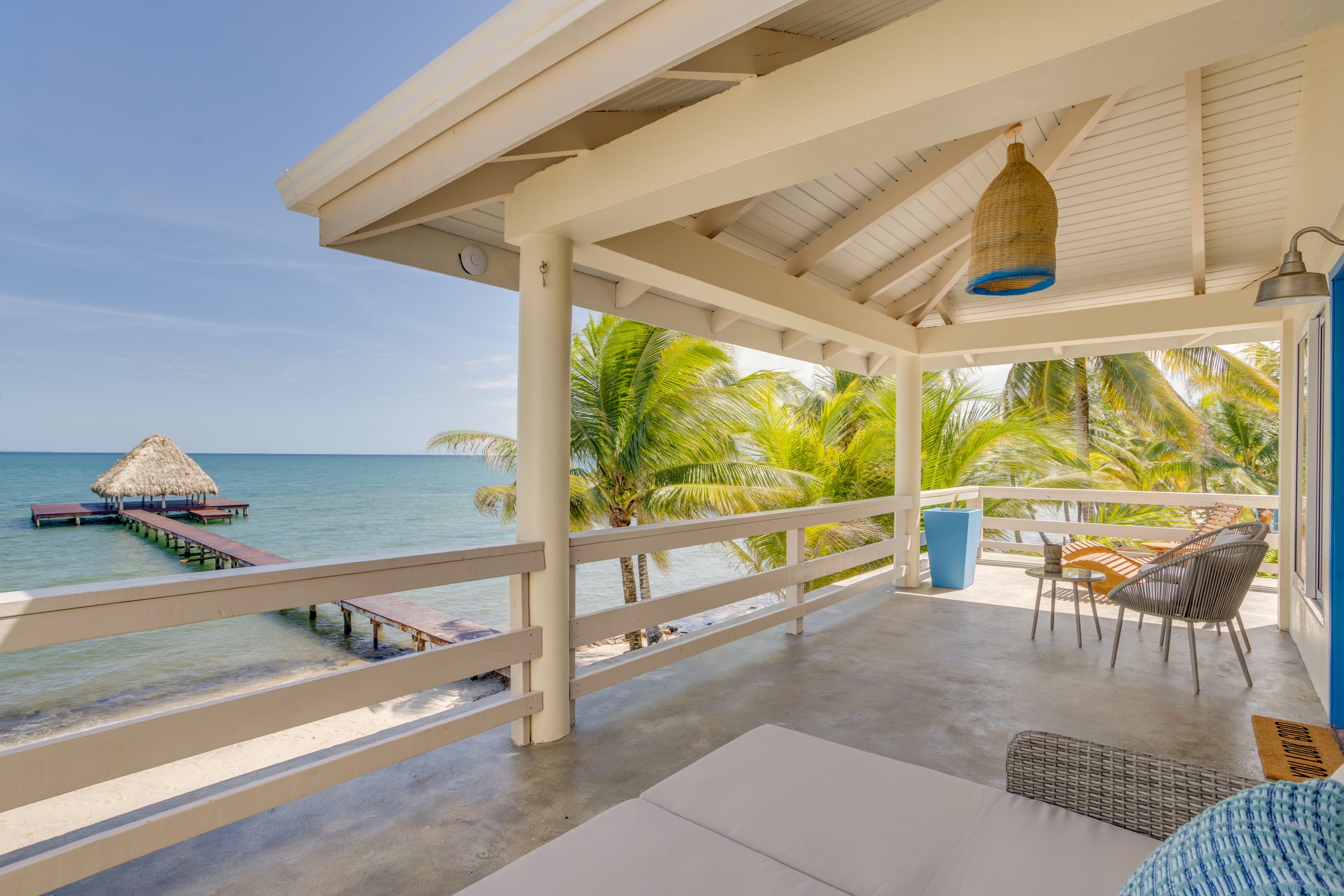 The ultimate sea front escape for romance with a wraparound veranda overlooking the Caribbean Sea