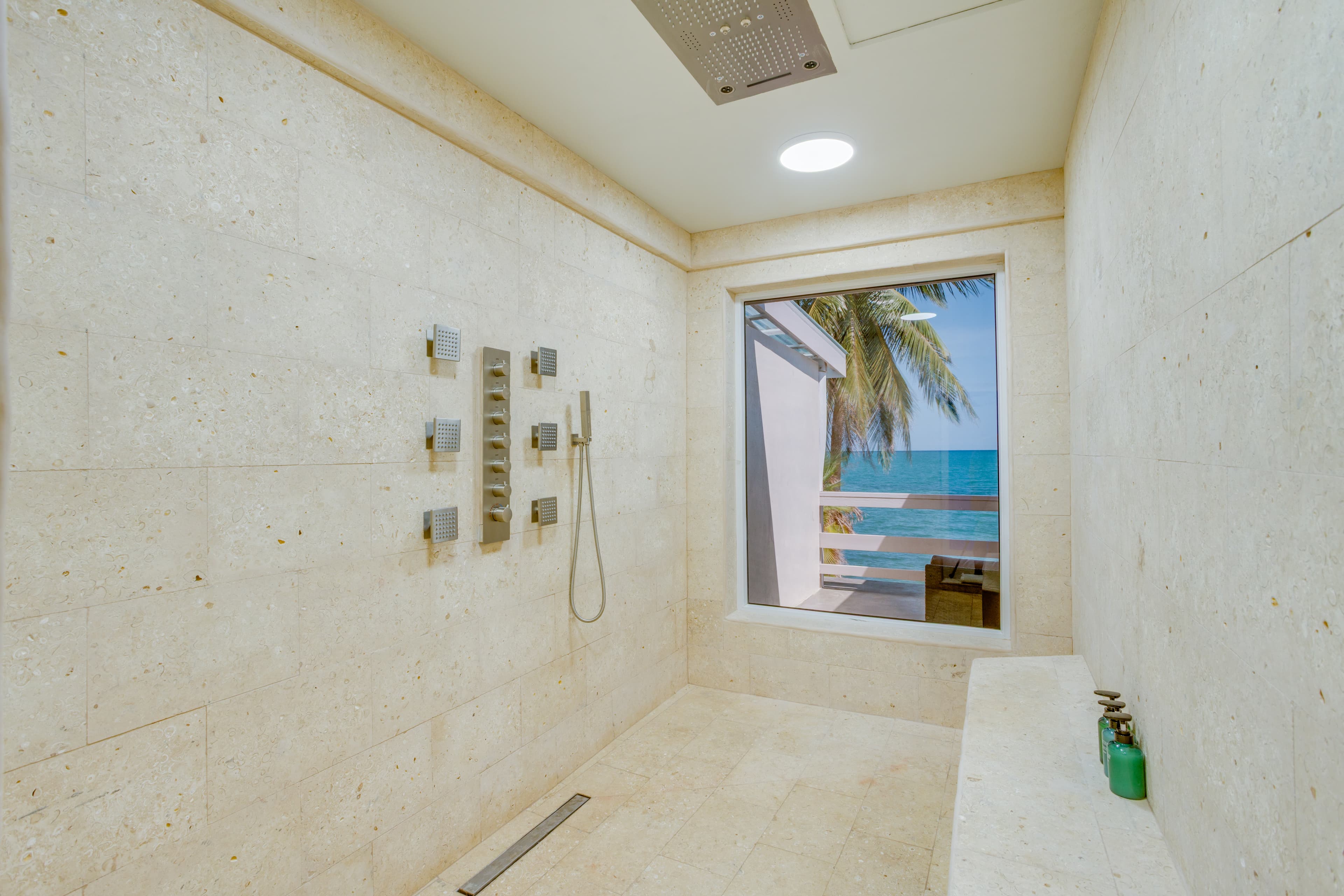 Shower with a sea view