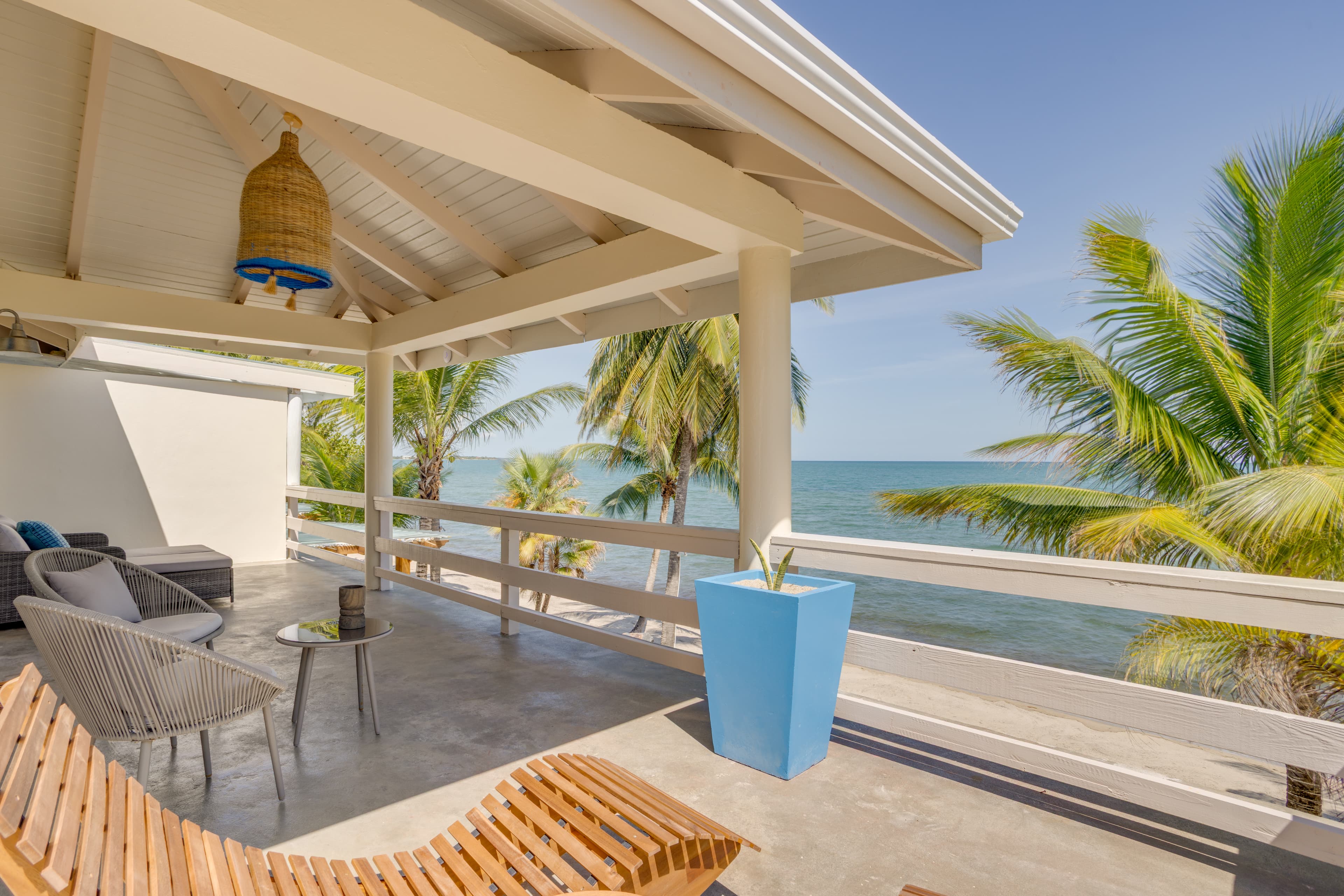Your tropical bird's eye view of the Caribbean Sea below