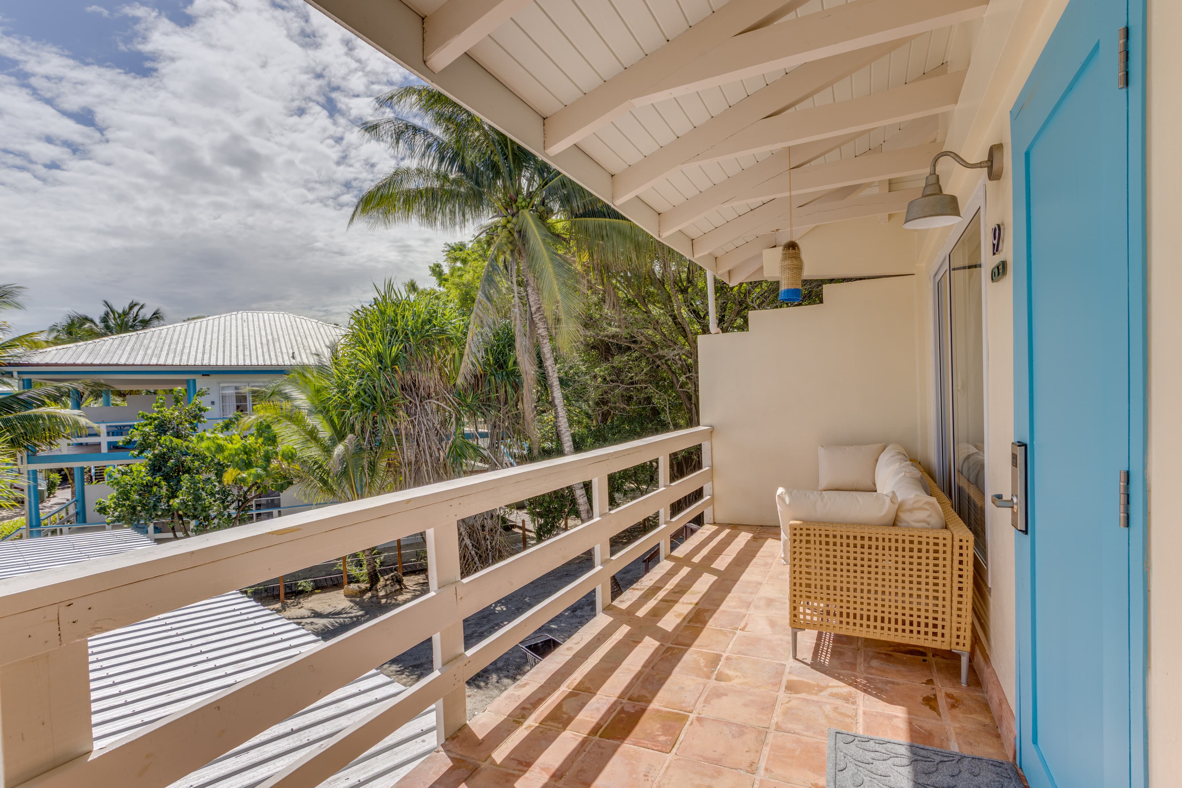 Patio with tropical garden views