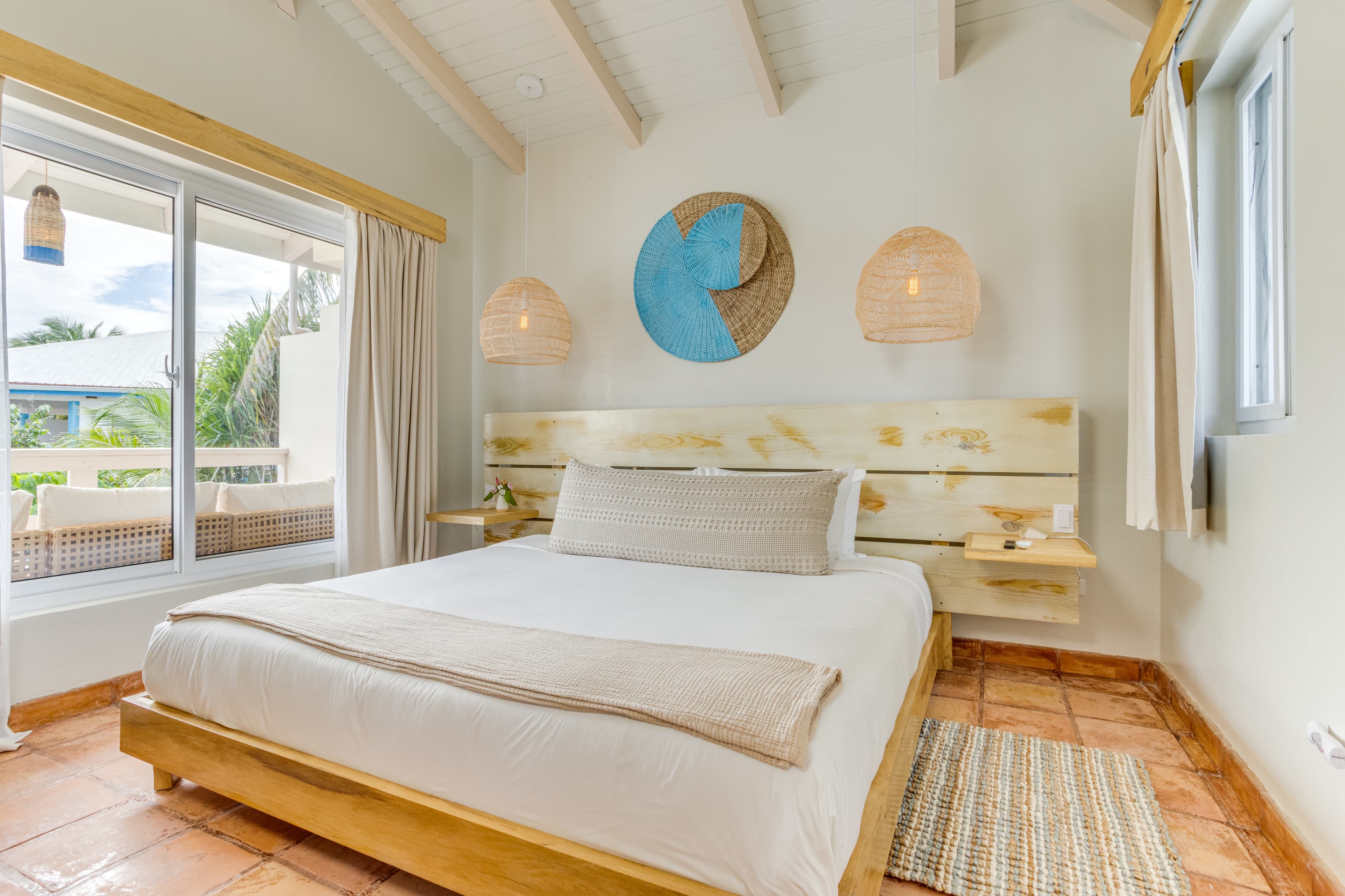 Original cool tiled floors and hand crafted decorative touches