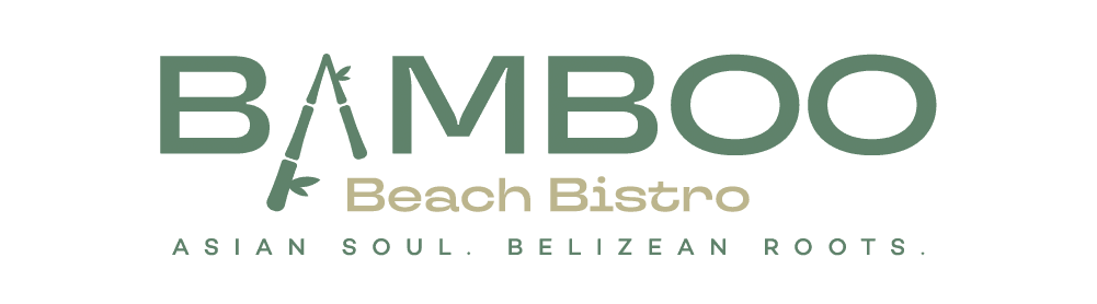 Logo for Bamboo Beach Bistro featuring the name and tagline "Asian Soul, Belisian Roots."