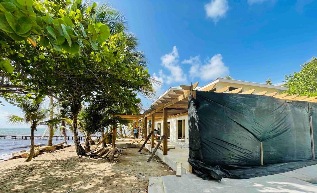 Soon to be unveiled - the new beach restaurant and bar at Blue Reef Beach